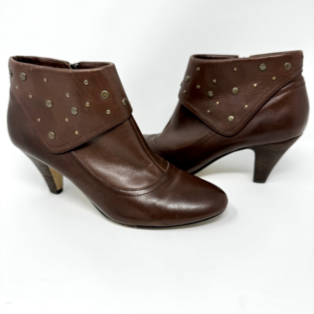 Seychelles Brown Ankle Boots with Stud Accents